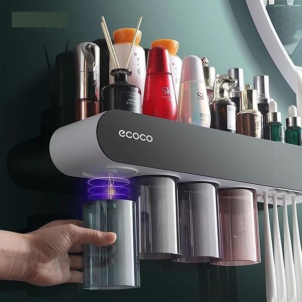 Bộ nhả kem đánh răng tự động Ecoco cao cấp BA329, 2 cốc