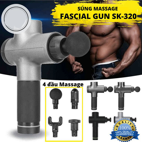 Súng massage giãn cơ bắp Fascial Gun Cao Cấp J146, Loại thường
