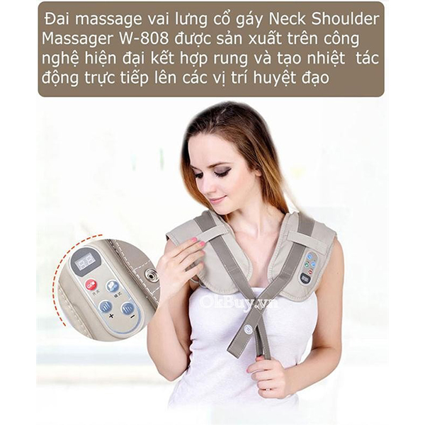 Đai massage cổ vai gáy Neck Shoulder Massager W 808 tiện lợi J123